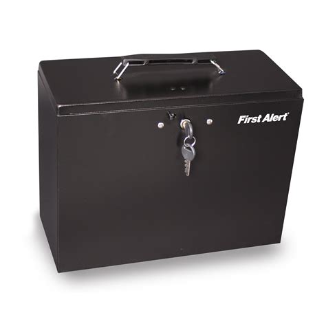 metal file box with lock|metal document box with key.